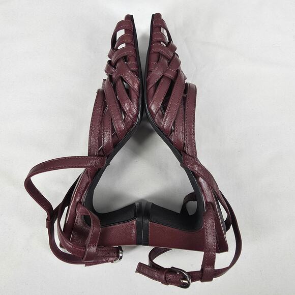 SEYCHELLES LOS ANGELES WOMENS BURGUNDY STRAPPY HEEL SANDALS SIZE 7 MADE IN ITALY - Picture 12 of 12